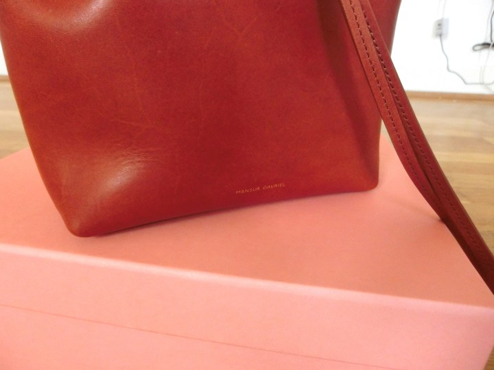 mansur gavriel mini backpack gold lettering